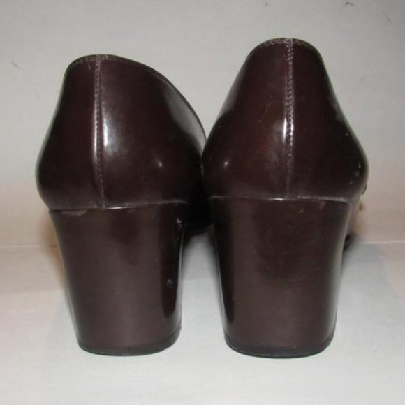 Prada RETRO Dark Brown Glossy Leather Square Toe Loafer - Picture 9 of 12